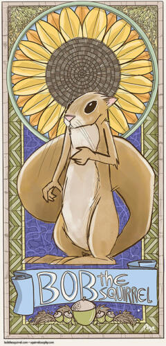 Bob the Squirrel - Alphonse Mucha style