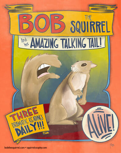 Bob the Squirrel - sideshow banner art style